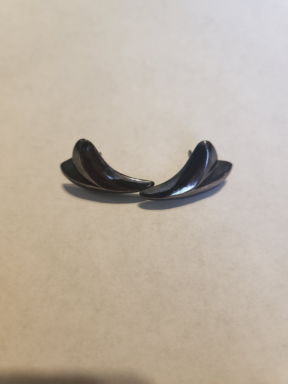 Sterling Silver 925 Vintage Wave Design Earrings